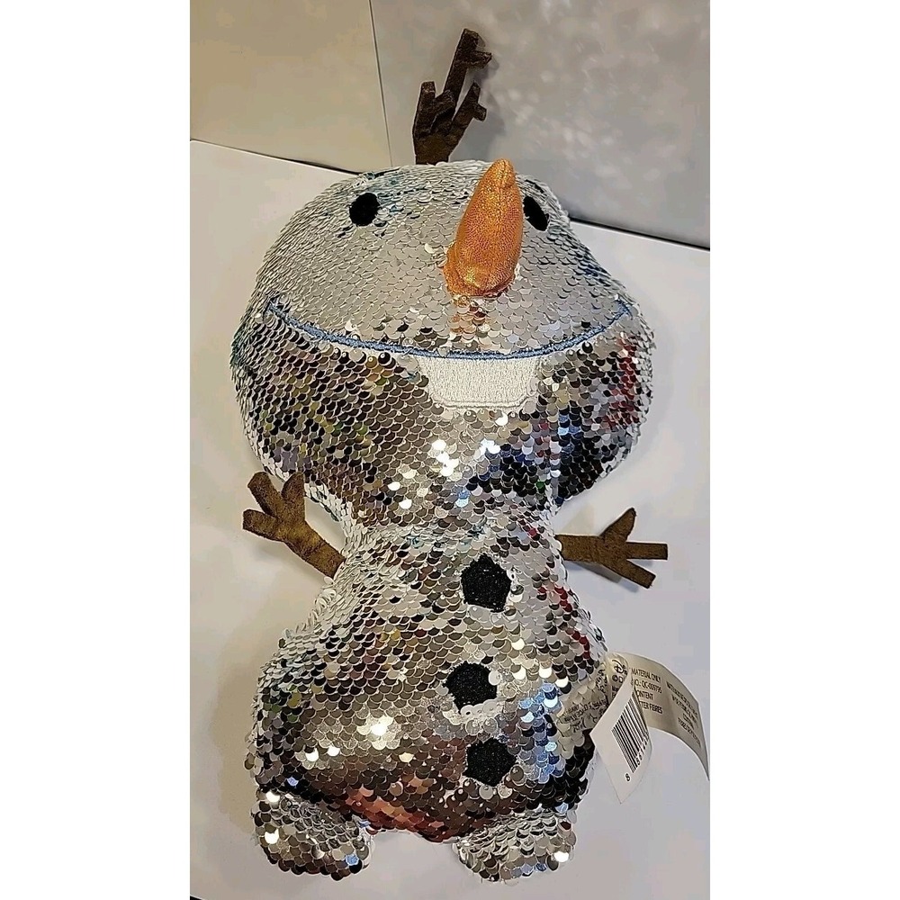 Disney Olaf Reversible Sequin Plush 12" Frozen 2 Silver White Stuffed Animal